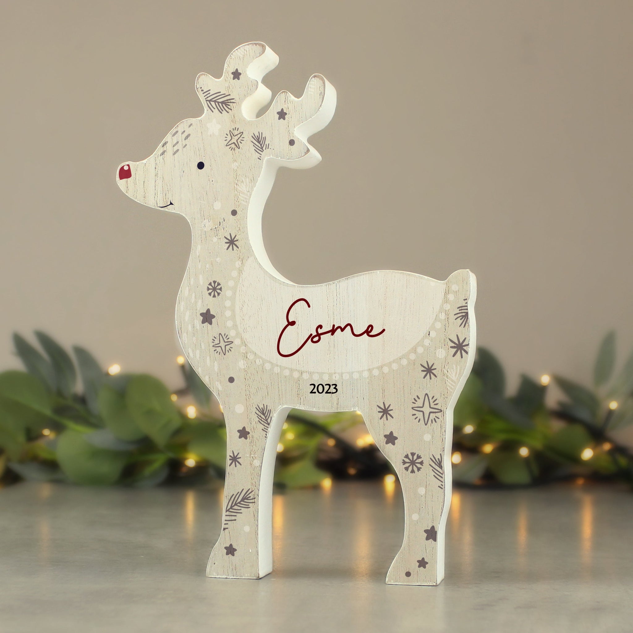 Personalised Red Nosed Reindeer Ornament: 1 - Christmas Decorations By Gift Moments