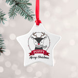 Personalised Reindeer Christmas Star Decoration: 3 Christmas Decorations By Gift Moments