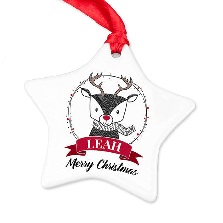 Personalised Reindeer Christmas Star Decoration: 6 Christmas Decorations By Gift Moments