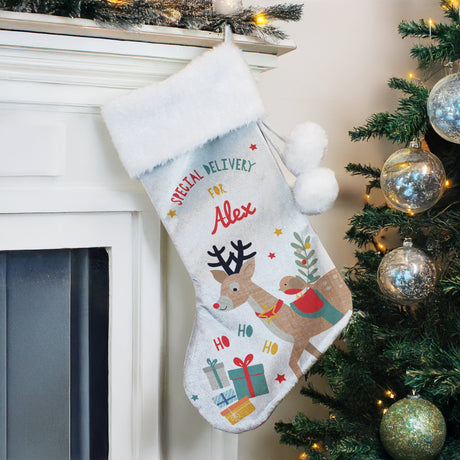 Personalised Reindeer Christmas Stocking: 1 - Christmas Stockings By Gift Moments
