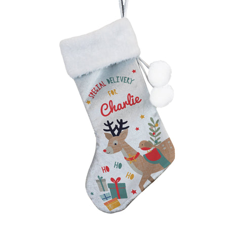 Personalised Reindeer Christmas Stocking: 4 - Christmas Stockings By Gift Moments