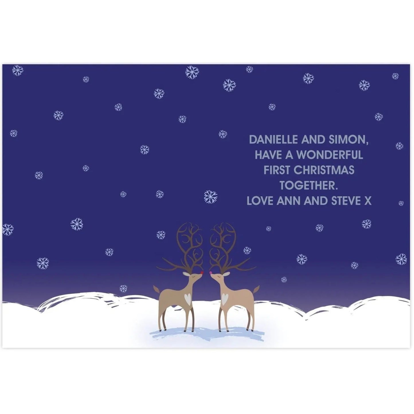 Personalised Reindeer Couple Card: 2 - Greeting Cards By Gift Moments