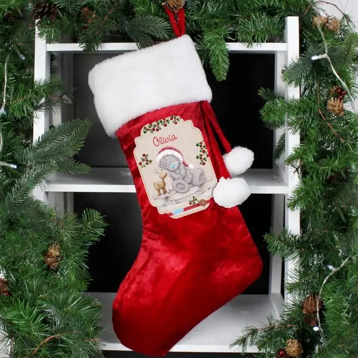 Personalised Me to You Reindeer Luxury Red Stocking: 5 - Christmas Stockings