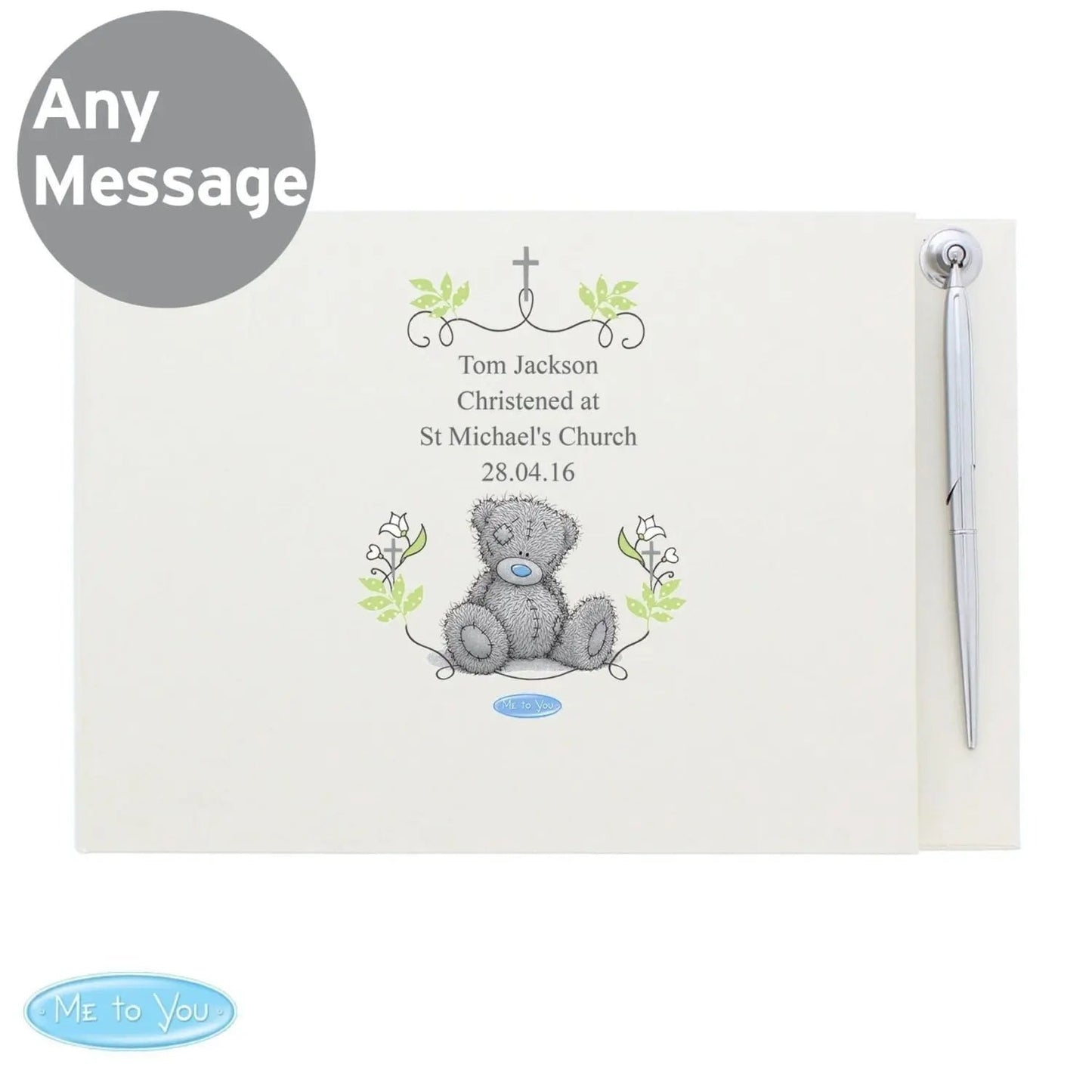 Personalised Religious Cross Hardback Guest Book & Pen: 3 - Guest Books