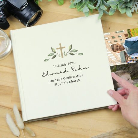 Personalised Religious Cross Square Photo Album: 4 - Photo Albums By Gift Moments