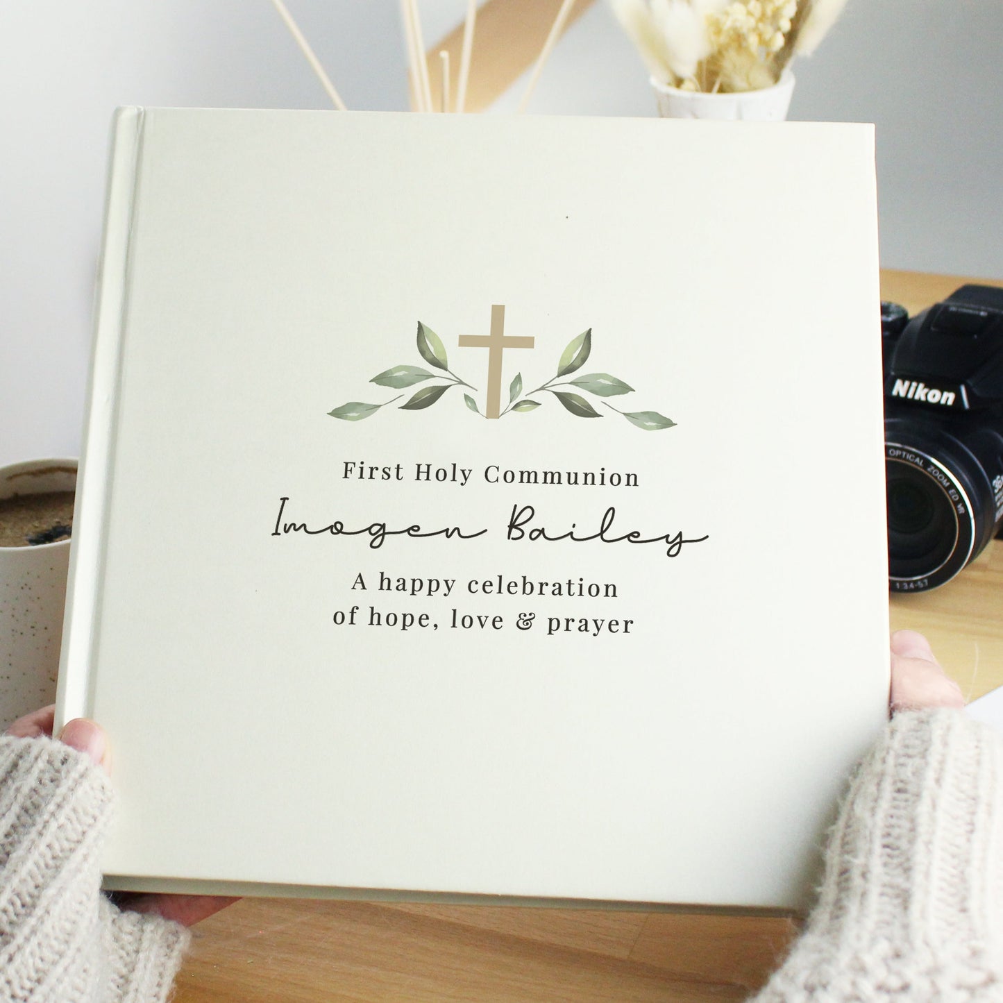 Personalised Religious Cross Square Photo Album: 3 - Photo Albums By Gift Moments