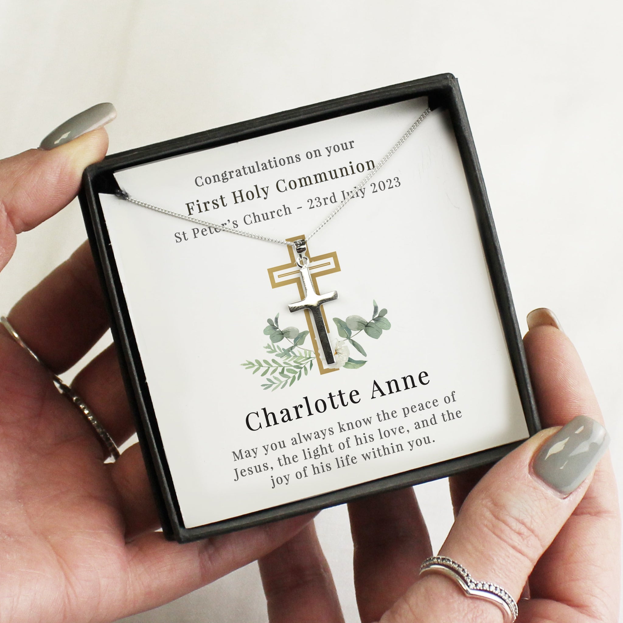 Personalised Religious Sentiment Cross Necklace and Box: 3 - Necklaces By Gift Moments