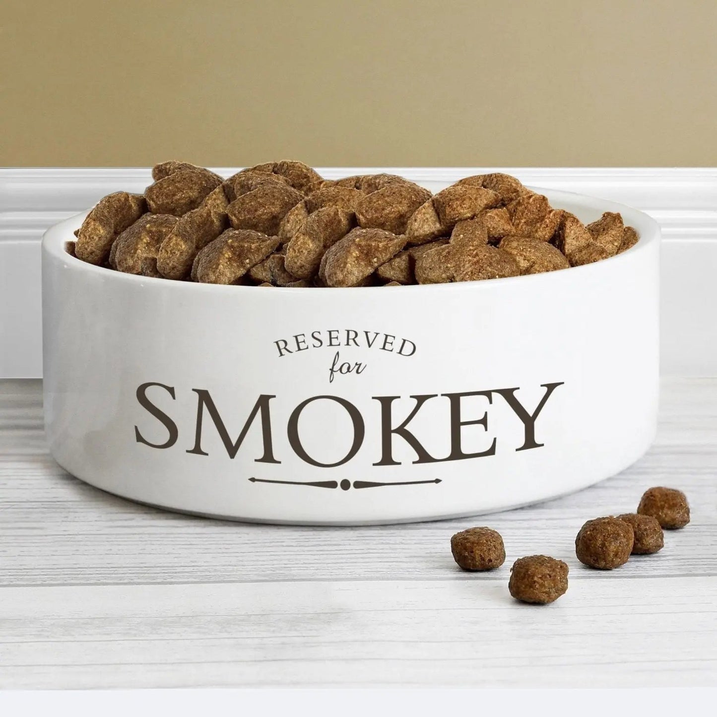Personalised Reserved For 14cm Medium White Pet Bowl: 1 - Pet Products By Gift Moments