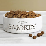 Personalised Reserved For White Pet Bowl: 1 - Pet Products By Gift Moments