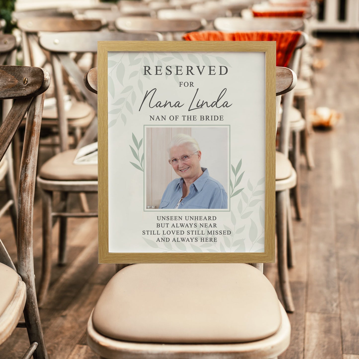Personalised Reserved For Photo Framed Prints: 1 - Oak - Framed Prints By Gift Moments