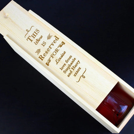 Personalised Reserved For Wooden Wine Bottle Box: 3 - Barware By Gift Moments