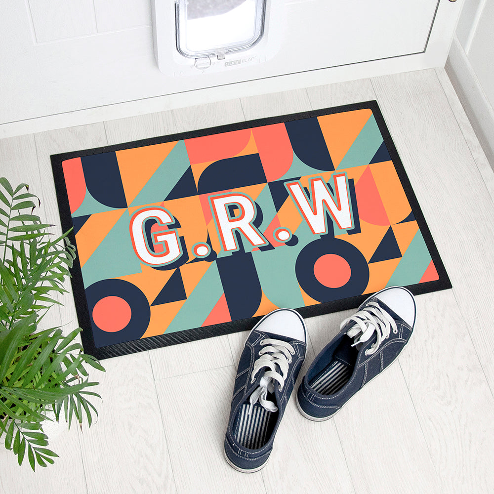 Personalised Retro Pattern Doormat: 1 - Doormats By Gift Moments