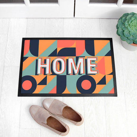 Personalised Retro Pattern Indoor Doormat: 2 - Doormats By Gift Moments
