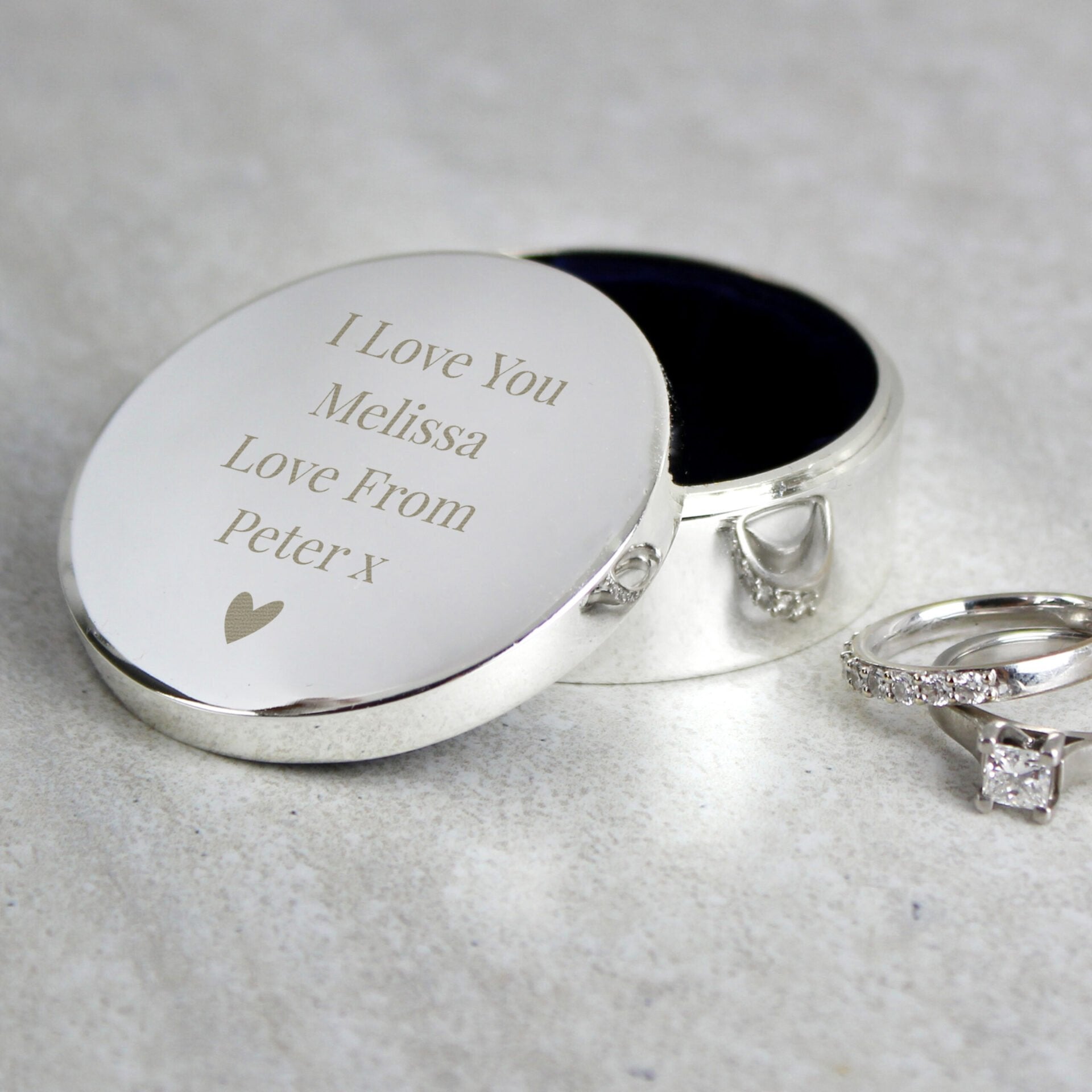 Personalised Ring Box: 3 - Trinket Boxes By Gift Moments