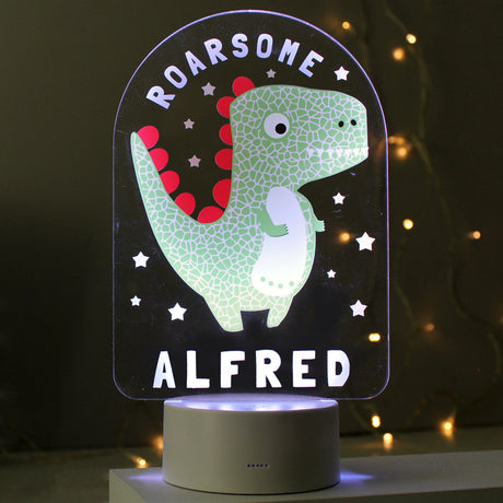 Personalised Roarsome Dinosaur LED Colour Changing Night Light: 6 - LED Lighting By Gift Moments