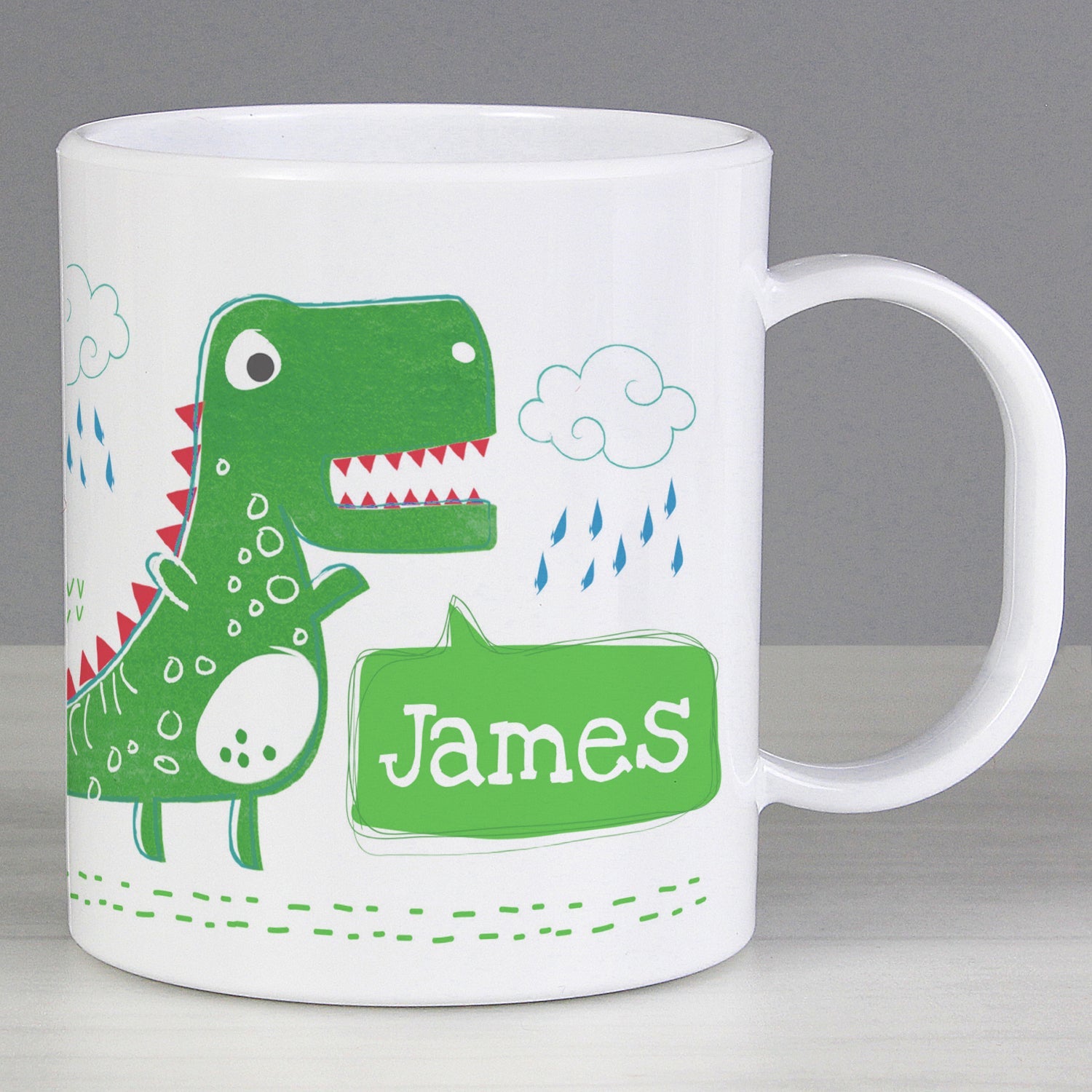 Personalised Be Roarsome Dinosaur Plastic Mug: 2 - Plastic Mugs By Gift Moments