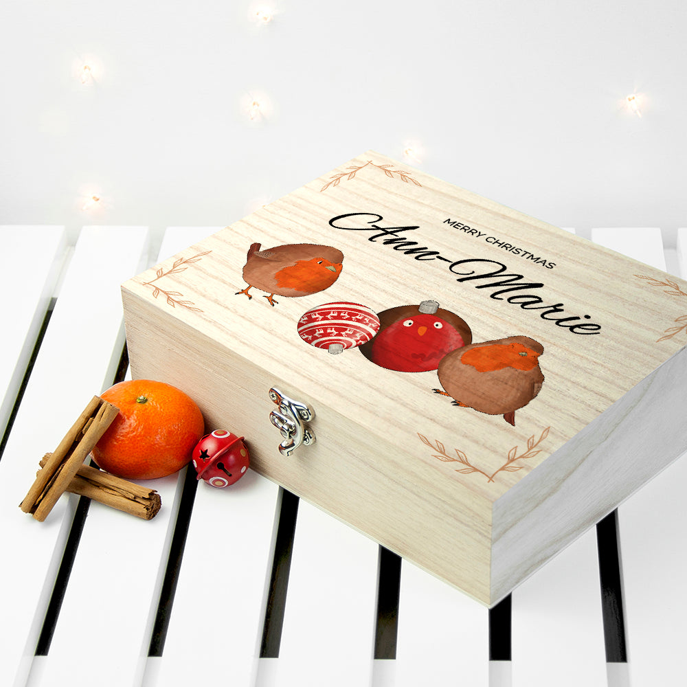 Personalised Robin Baubles Christmas Tea Box Selection: 1 Tea Boxes By Gift Moments