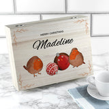 Personalised Robin Baubles Christmas Tea Box Selection: 3 Tea Boxes By Gift Moments