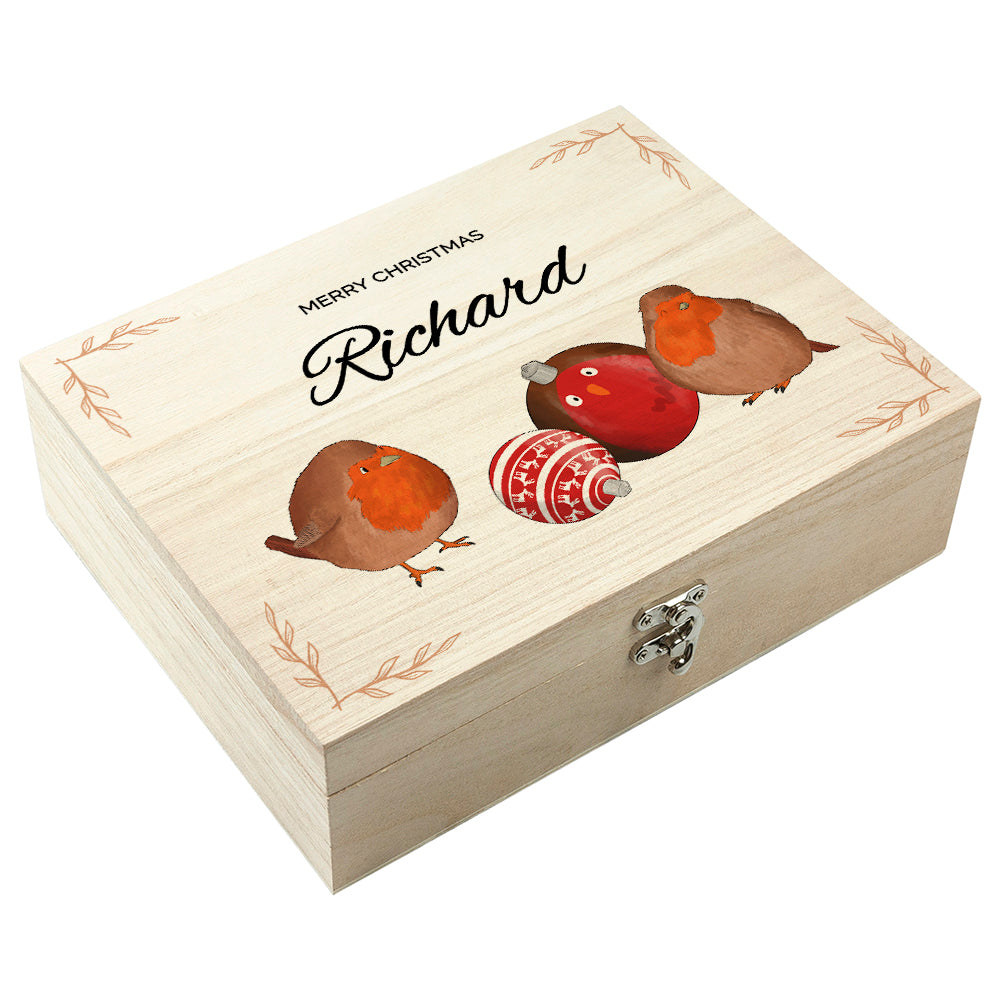 Personalised Robin Baubles Christmas Tea Box Selection: 7 Tea Boxes By Gift Moments