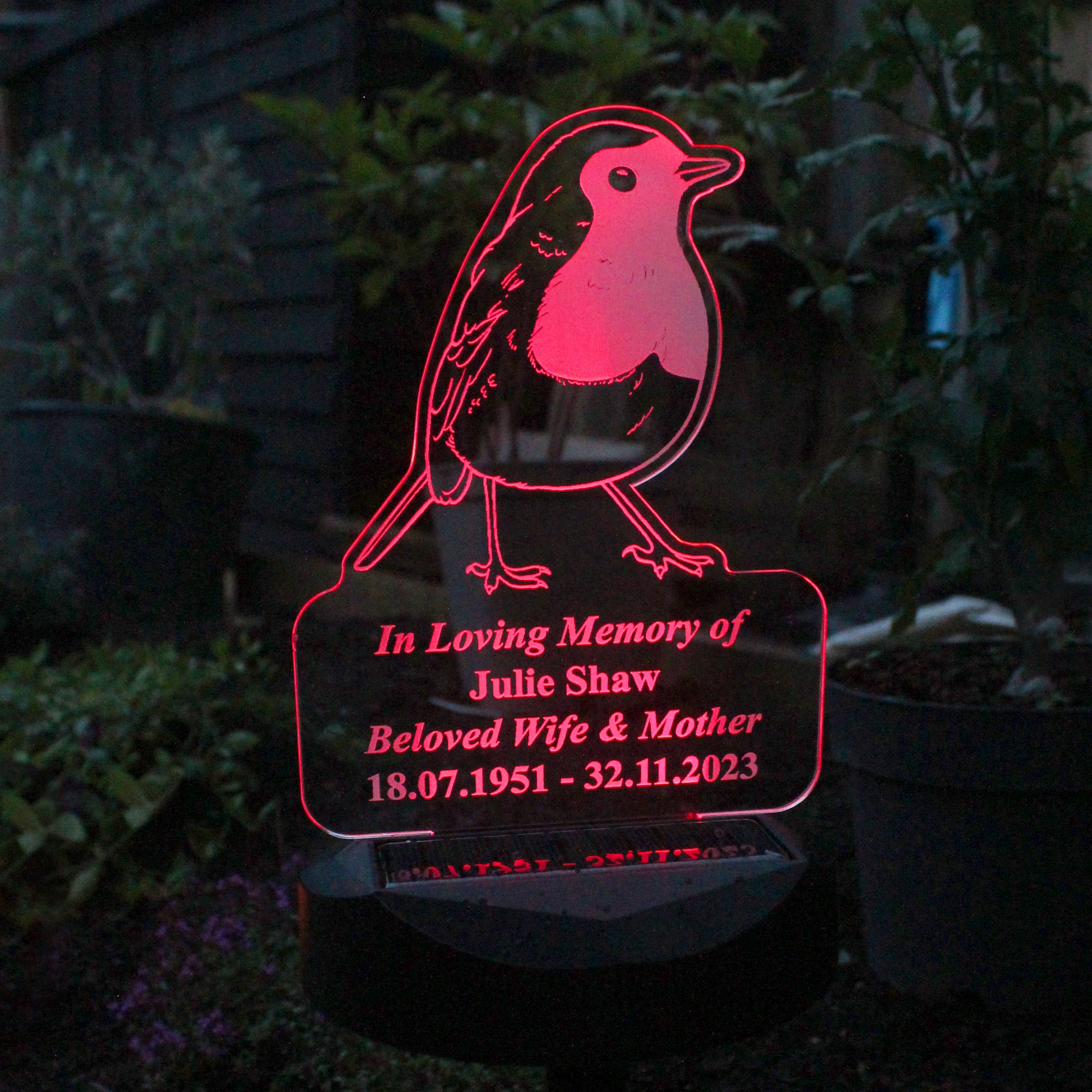 Personalised Robin Memorial Outdoor Solar Light - Shop Solar Lights At Gift Moments - 4