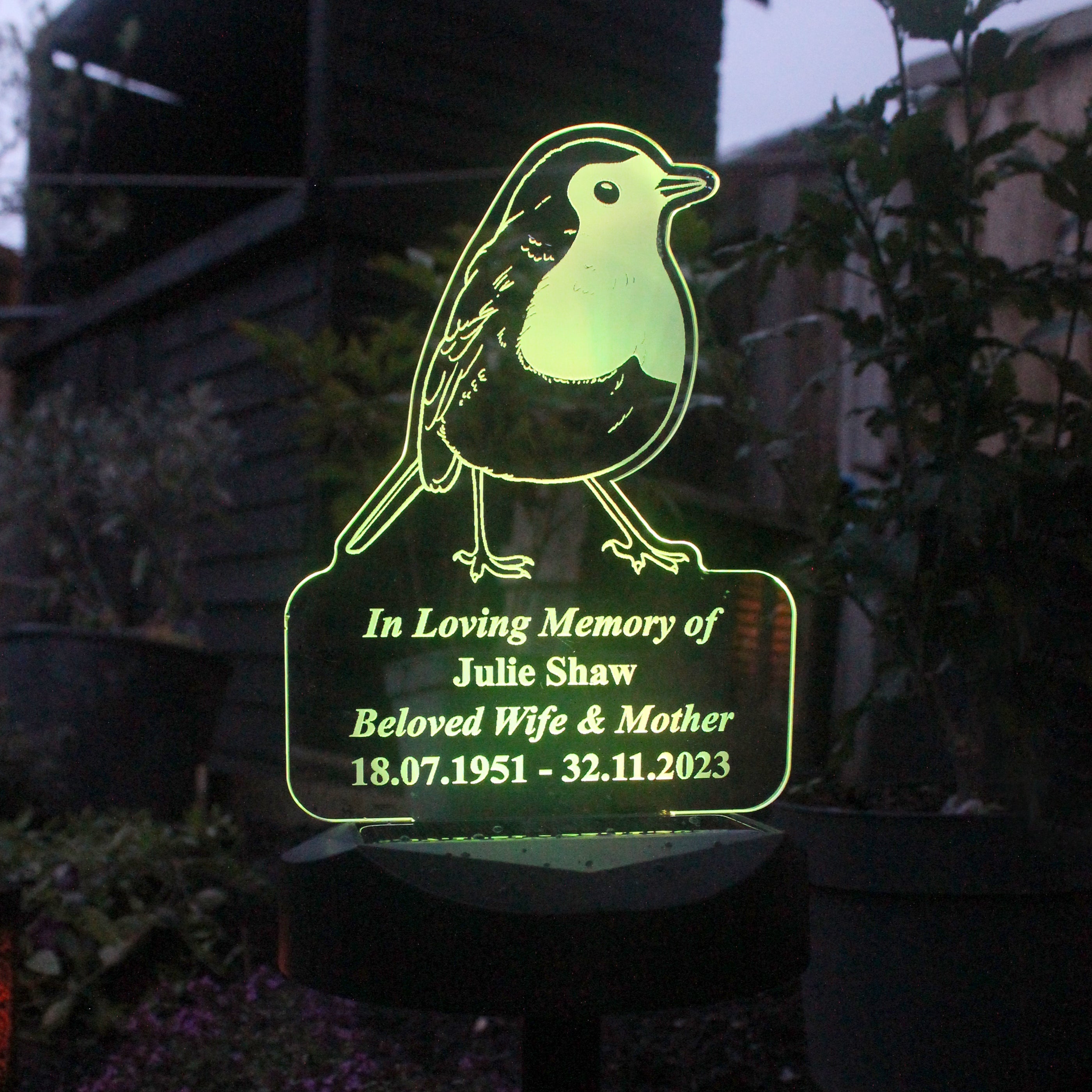 Personalised Robin Memorial Outdoor Solar Light - Shop Solar Lights At Gift Moments - 2