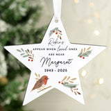 Personalised Robin Memorial Star Ornament: 2 - Christmas Decorations By Gift Moments