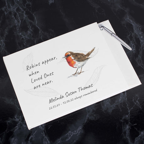 Personalised Robins Appear Guest Book: 3 - Guest Books By Gift Moments