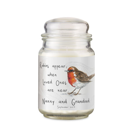 Personalised Robins Appear Large Scented Jar Candle: 6 - Candles By Gift Moments