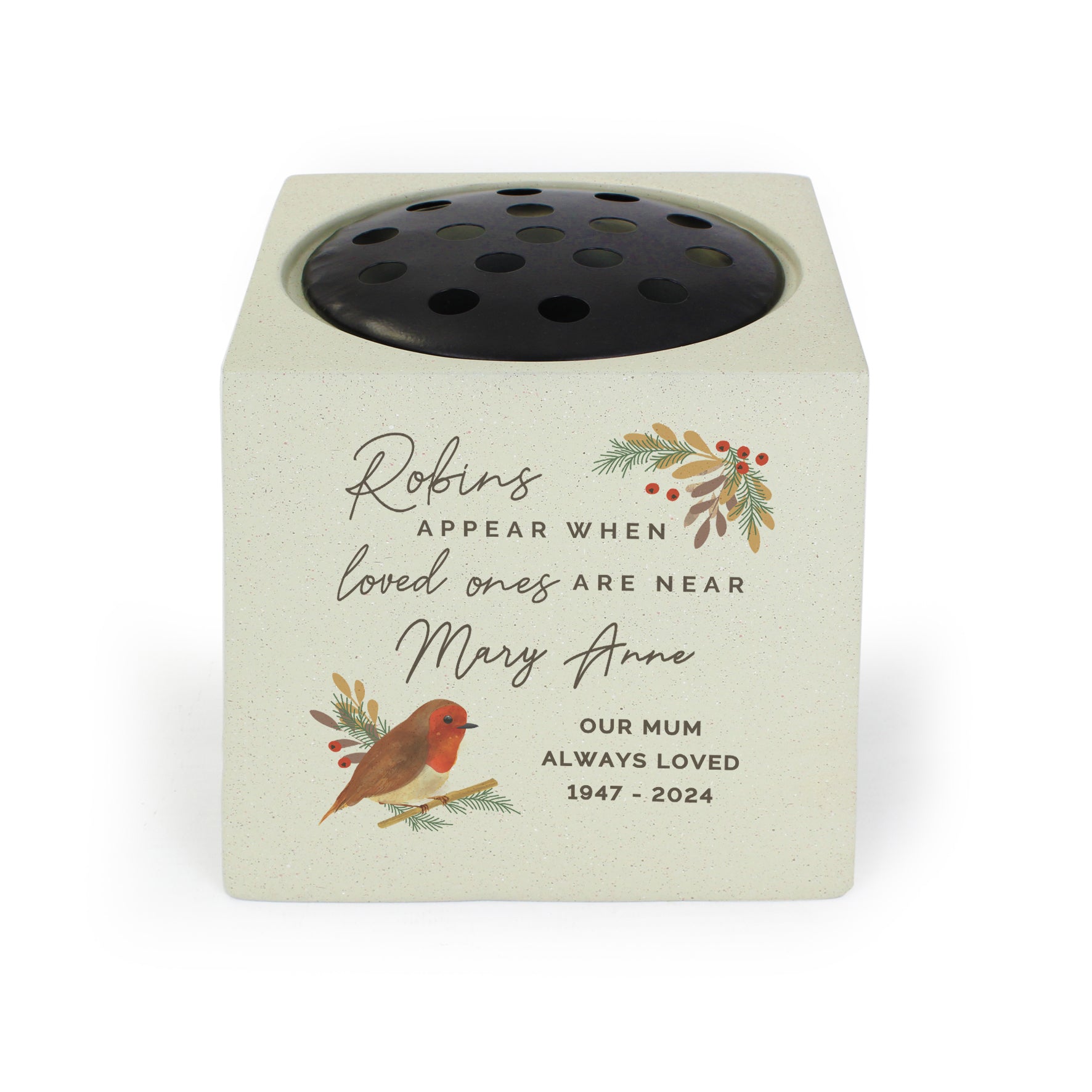 Personalised Robins Appear Memorial Vase - Shop Memorials At Gift Moments - 4