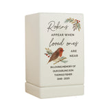 Personalised Robins Appear Small Wooden Urn: 7 - Urns By Gift Moments