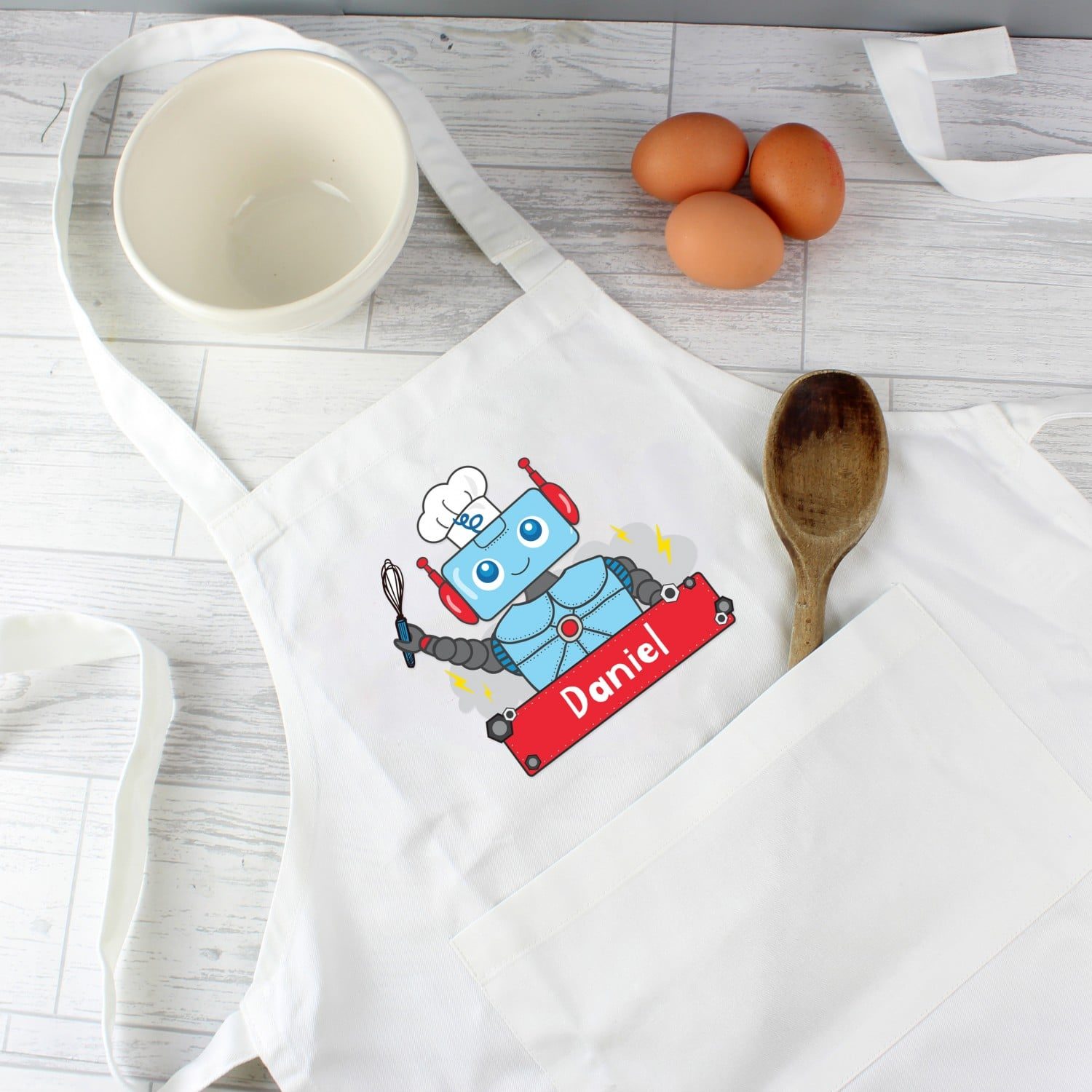 Personalised Robot Childrens Apron: 1 - Aprons By Gift Moments