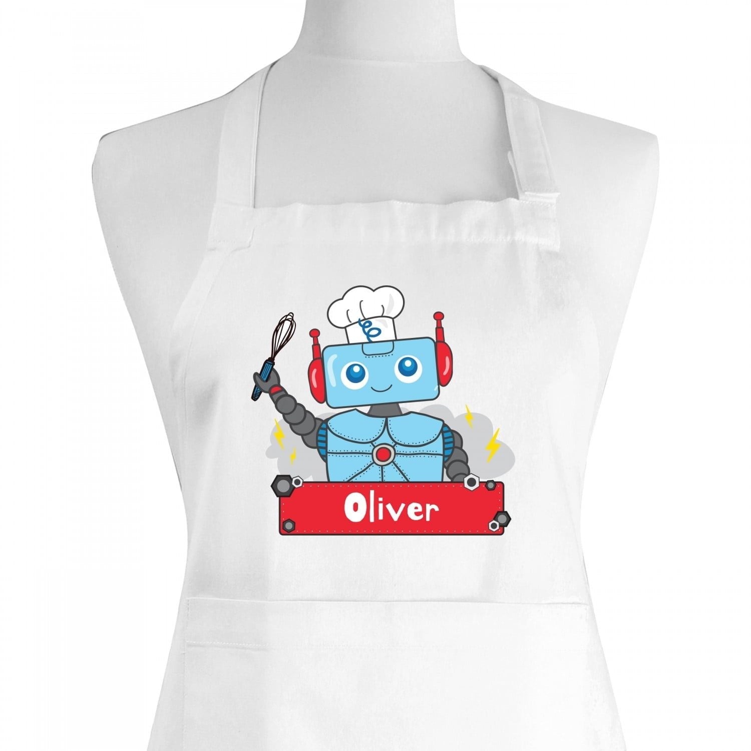 Personalised Robot Childrens Apron: 3 - Aprons By Gift Moments