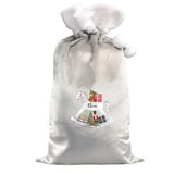 Personalised Rocking Horse Luxury Silver Grey Pom Pom Sack: 4 - Christmas Sacks By Gift Moments