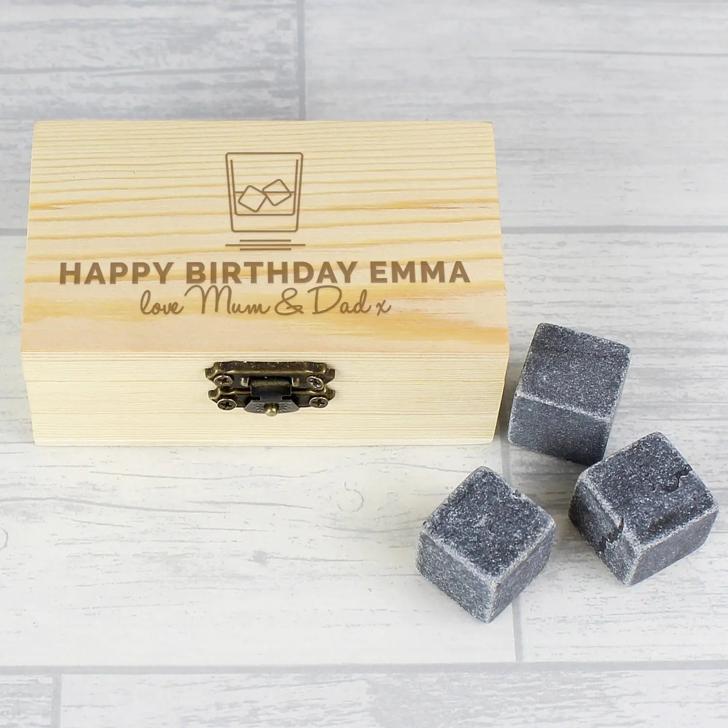 Personalised On The Rocks Cooling Stones: 2 - Barware By Gift Moments