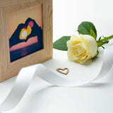 Personalised Romantic Heart Frame Oak Photo Cube: 4 - Photo Cubes By Gift Moments