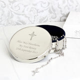 Personalised Rosary Beads and Cross Round Trinket Box: 3 - Trinket Boxes By Gift Moments