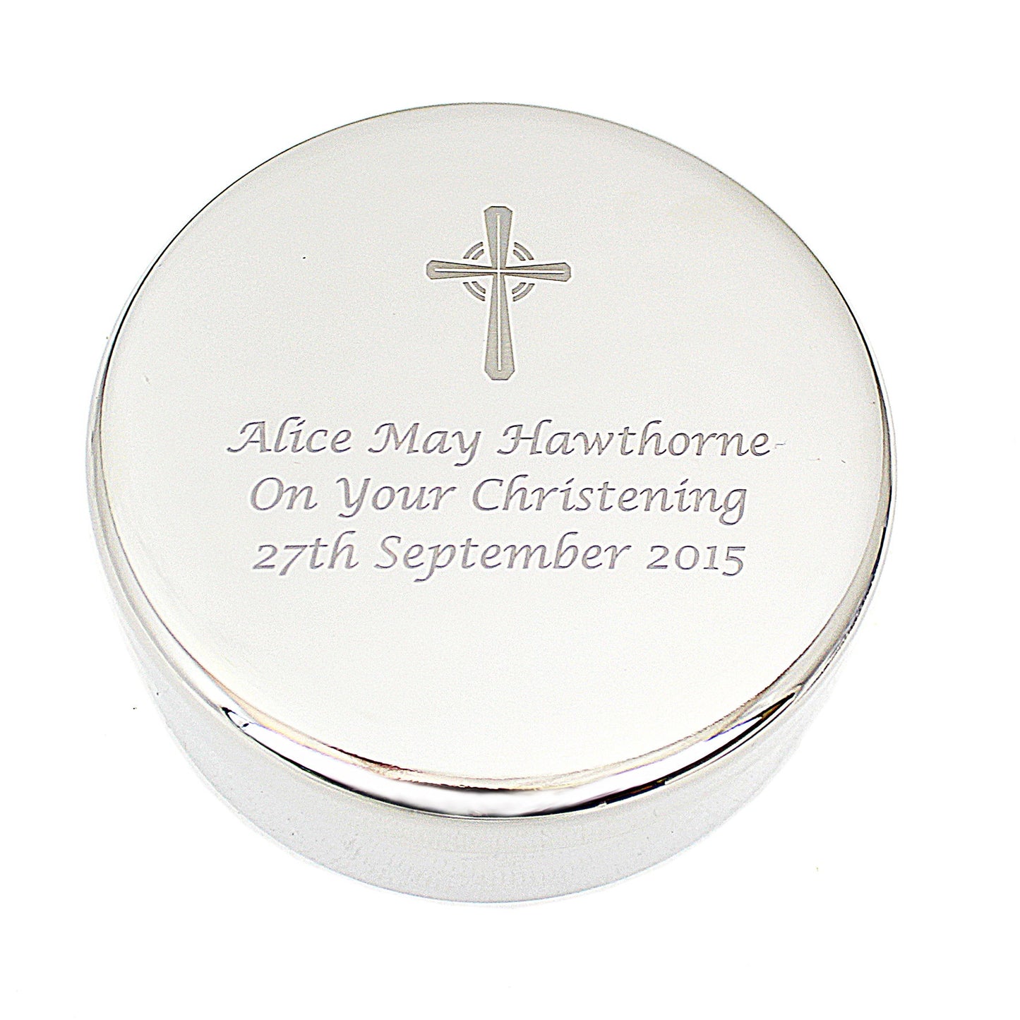 Personalised Rosary Beads and Cross Round Trinket Box: 7 - Trinket Boxes By Gift Moments