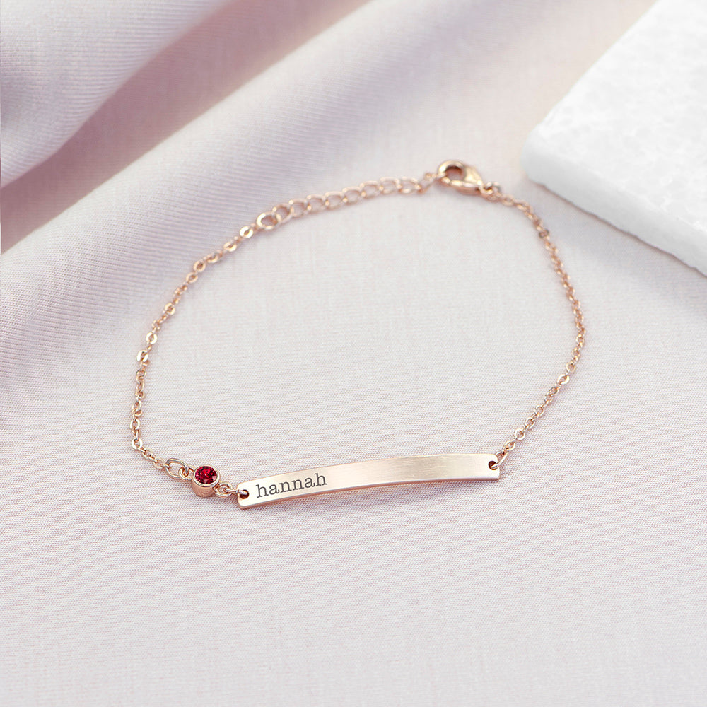 Personalised Rose Gold Birthstone Swarovski Crystal Bracelets: 16 - January - Bracelets By Gift Moments