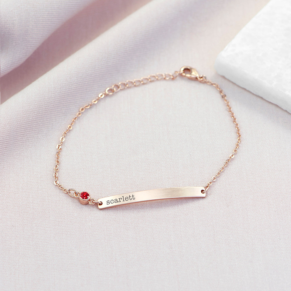 Personalised Rose Gold Birthstone Swarovski Crystal Bracelets: 13 - July - Bracelets By Gift Moments