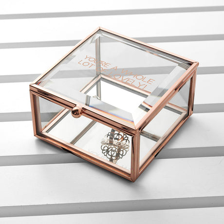 Personalised Rose Gold Glass Trinket Boxes: 9 Trinket Boxes By Gift Moments