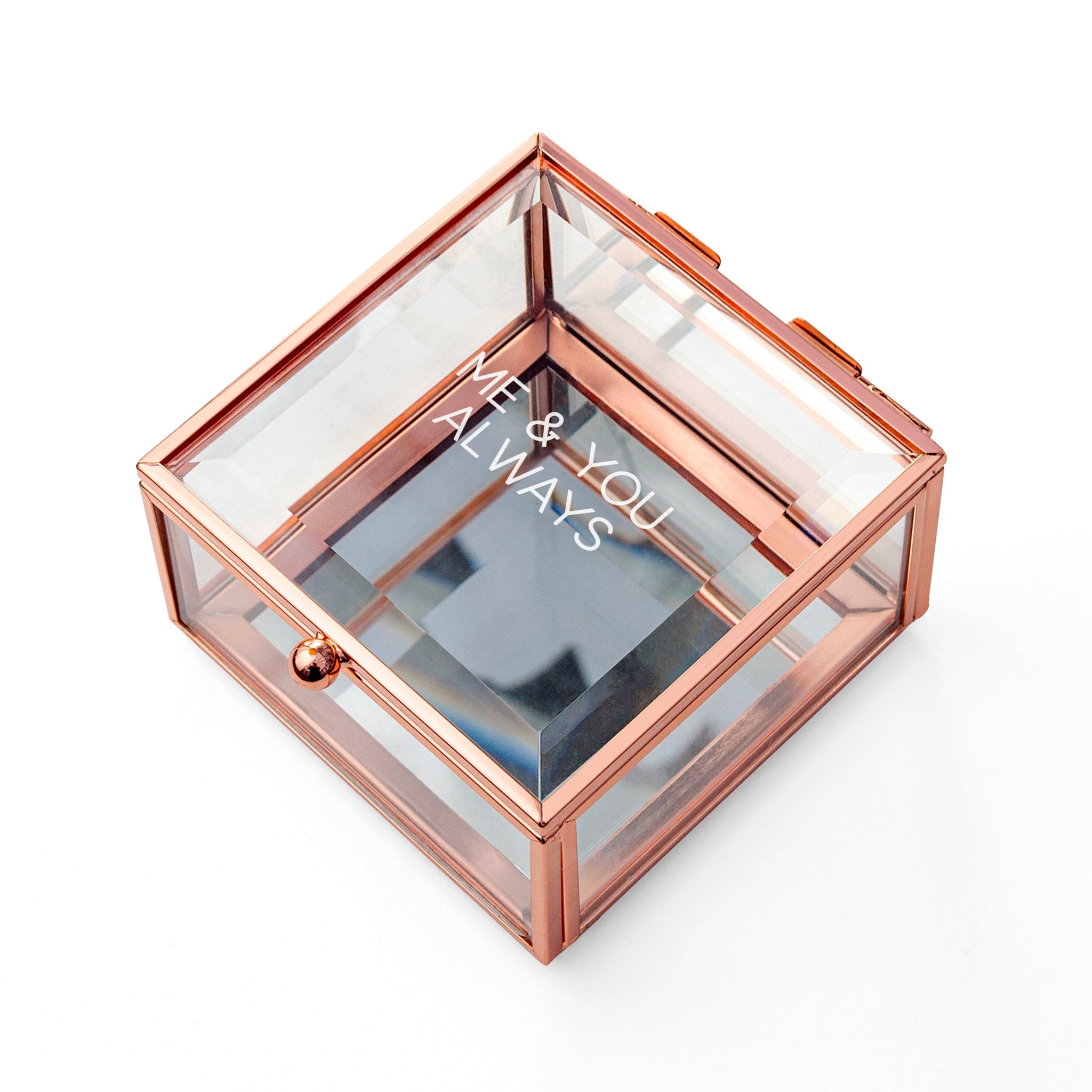 Personalised Rose Gold Glass Trinket Boxes: 7 - Trinket Boxes By Gift Moments