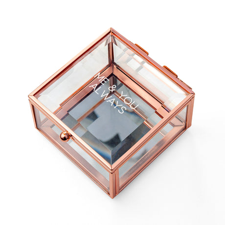 Personalised Rose Gold Glass Trinket Boxes: 7 Trinket Boxes By Gift Moments