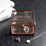 Personalised Rose Gold Glass Trinket Boxes: 3 Trinket Boxes By Gift Moments