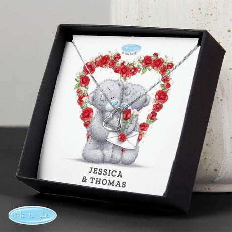 Personalised Me to You Roses Heart Necklace and Box: 1 - Necklaces