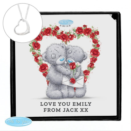 Personalised Me to You Roses Heart Necklace and Box: 3 - Necklaces