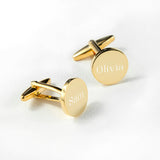 Personalised Round Gold Plated Cufflinks: 5 Cufflinks & Tie Slides By Gift Moments