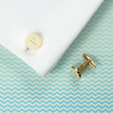 Personalised Round Gold Plated Cufflinks: 6 Cufflinks & Tie Slides By Gift Moments