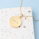 Personalised Round Photo Locket Pendant Necklaces: 1 - Gold - Necklaces By Gift Moments