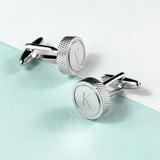 Personalised Round Rhodium Plated Cufflinks: 2 - Cufflinks & Tie Slides By Gift Moments