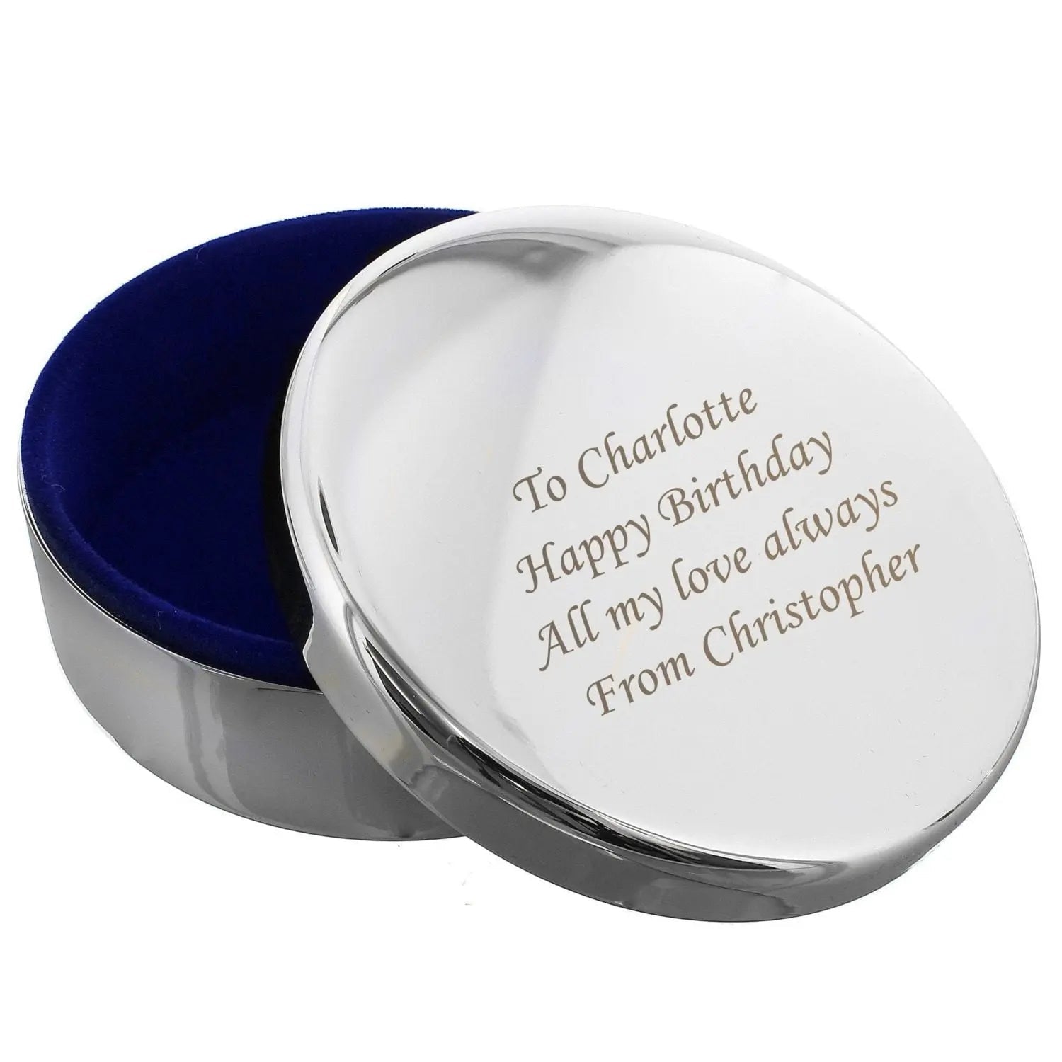 Personalised Round Trinket Box - Shop Trinket Boxes At Gift Moments - 4